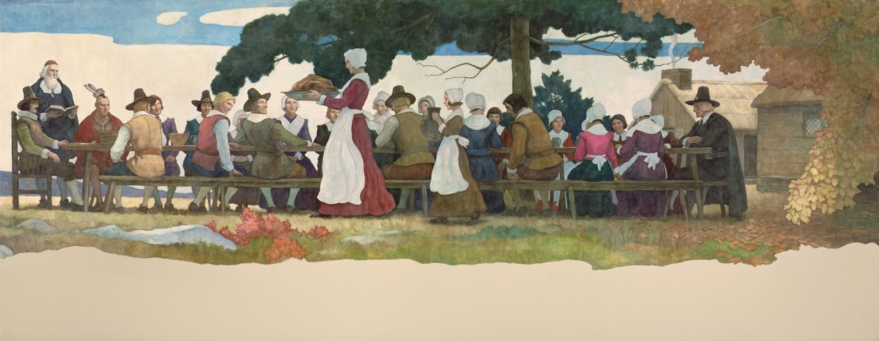 Thanksgiving-festen, 1940 af Newell Convers Wyeth
