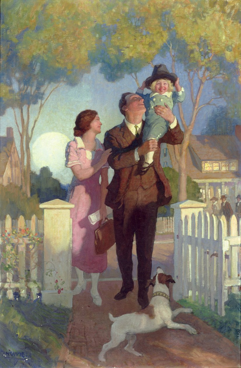 Kommer hjem (olie) af Newell Convers Wyeth