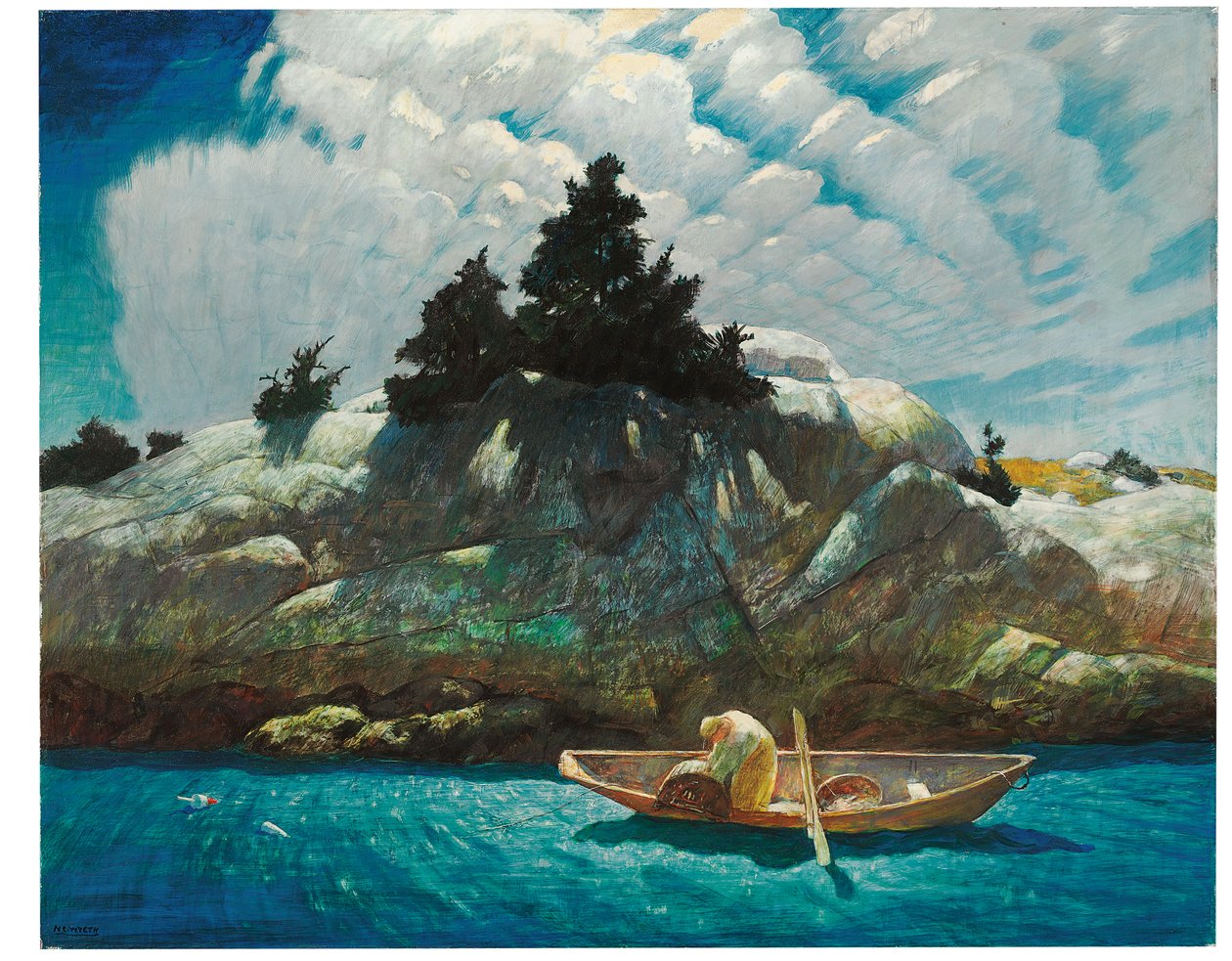 Black Spruce Ledge (Lobtering Off Black Spruce Ledge) af Newell Convers Wyeth