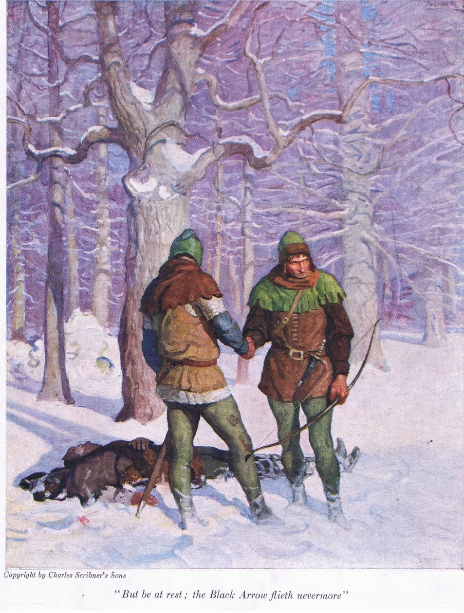 Men vær i ro, den sorte pil flyver ikke mere, 1916 af Newell Convers Wyeth