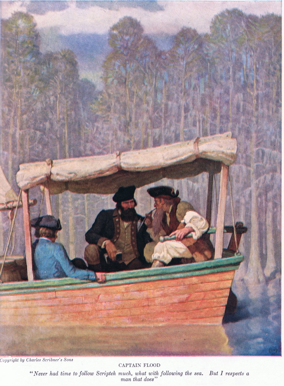 Kaptajn Flood: Havde aldrig tid til at følge Scripteh, hvad med at følge havet. Men jeg respekterer en mand, hvad gør, 1928 af Newell Convers Wyeth
