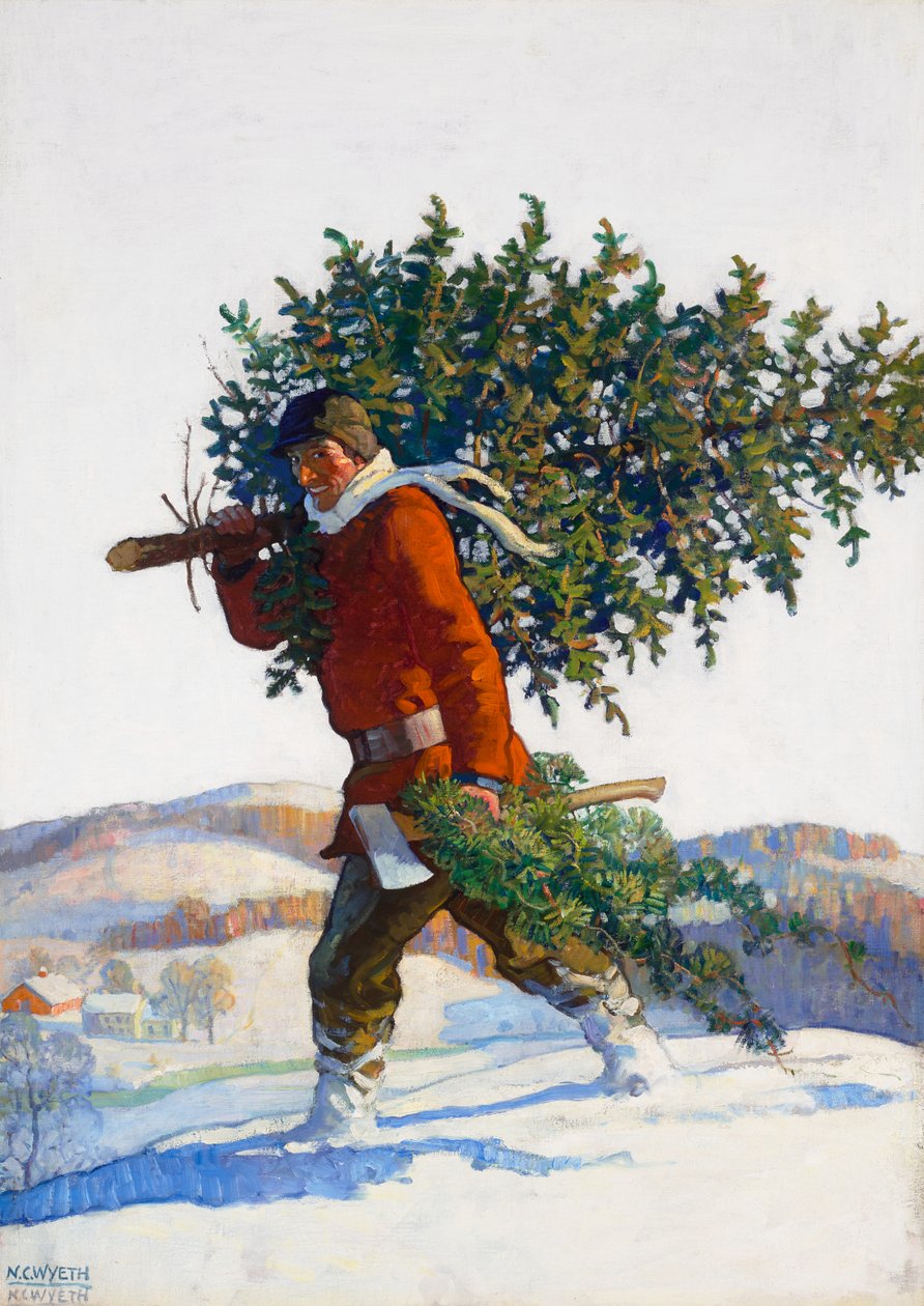 Juletræ - Chadds Ford (Popular Magazine, forsideillustration) af Newell Convers Wyeth