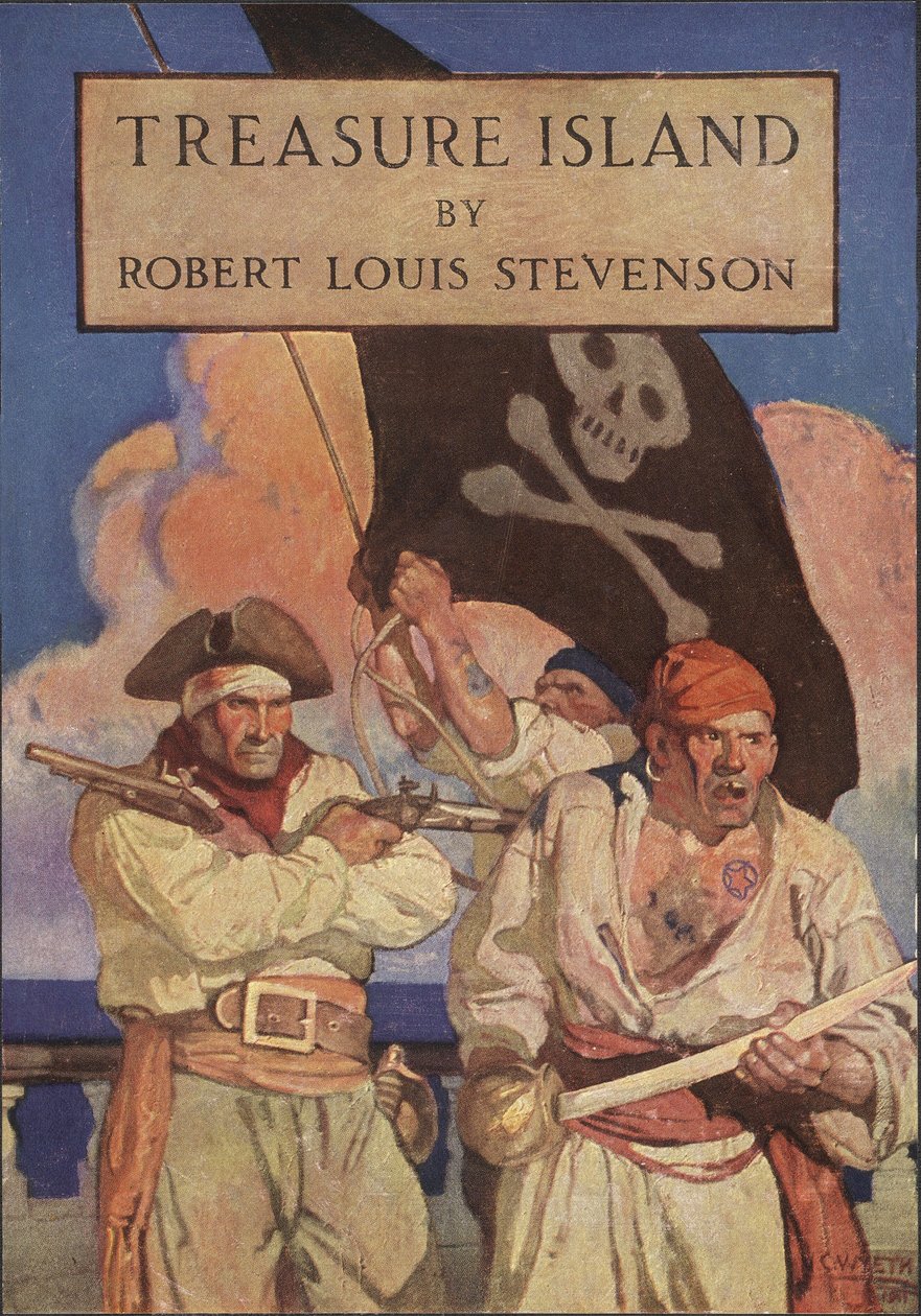 Skatteøen af Robert Louis Stevenson (1850 - 1894), udgivet af Robert Louis Stevenson (1850 - 1894). 1915 af Newell Convers Wyeth