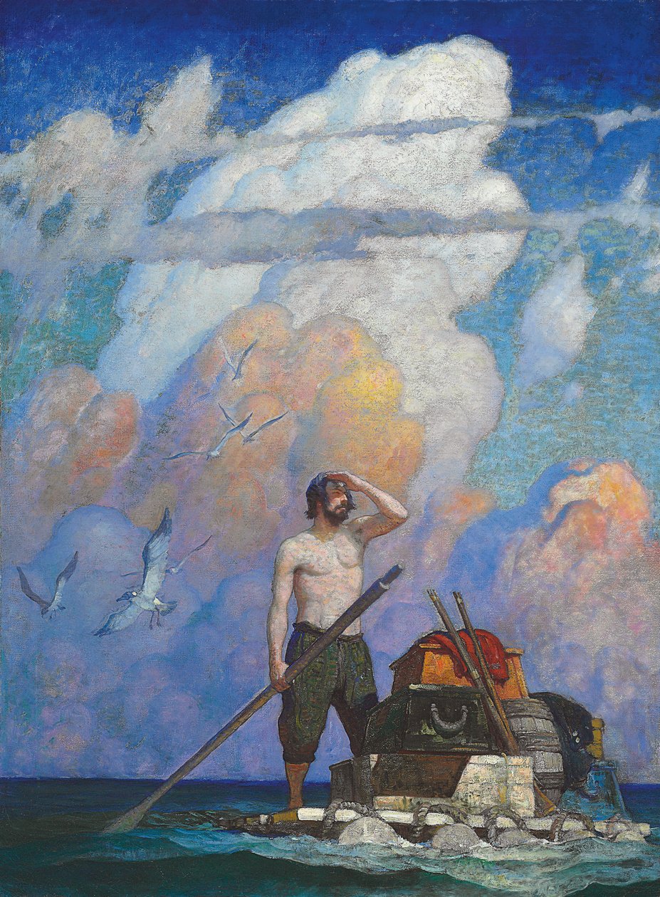 For en Mile, eller deromkring, gik min tømmerflåde meget godt af Newell Convers Wyeth