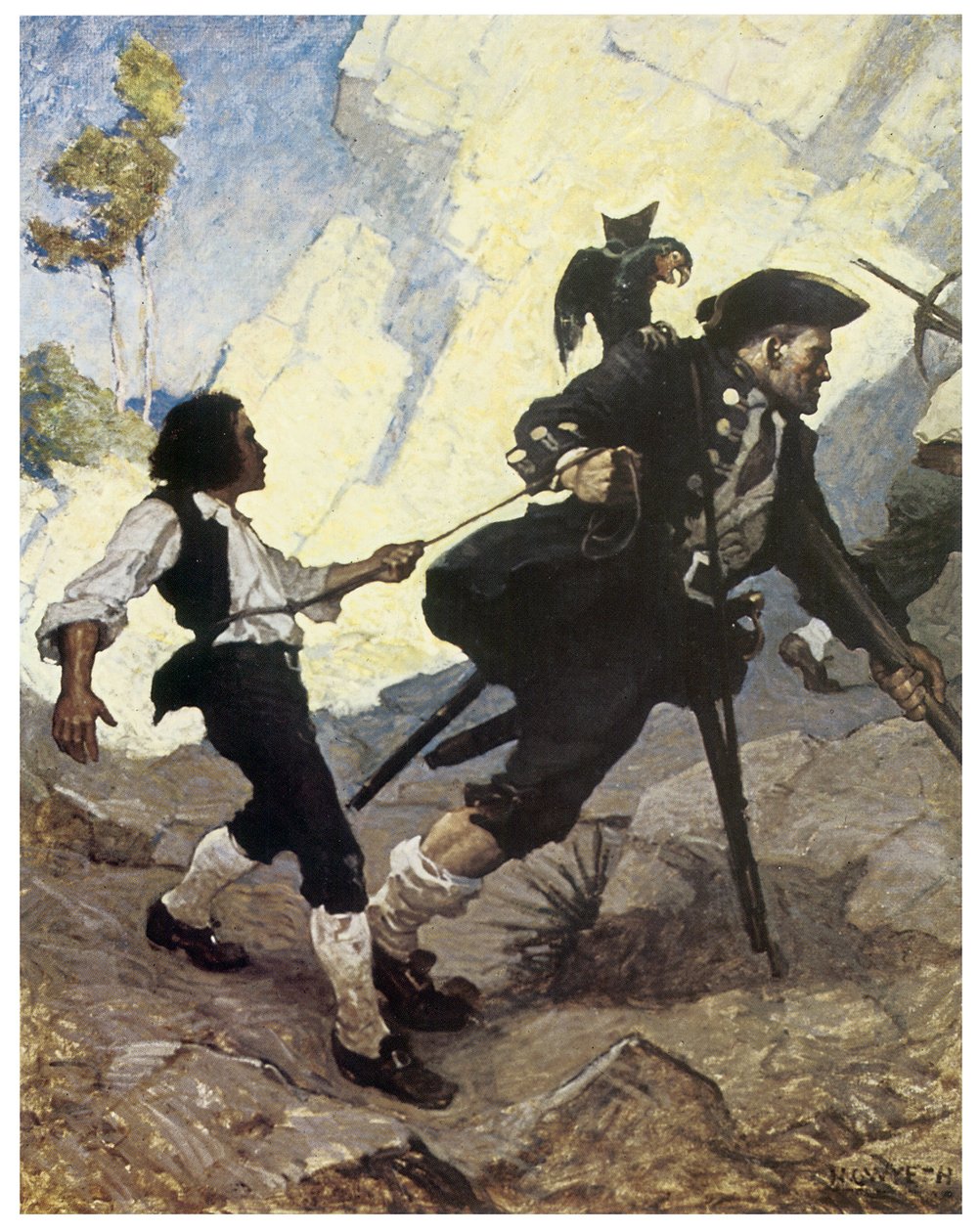 Illustration af 1911 af Newell Convers Wyeth (1882-1945) til romanen "L