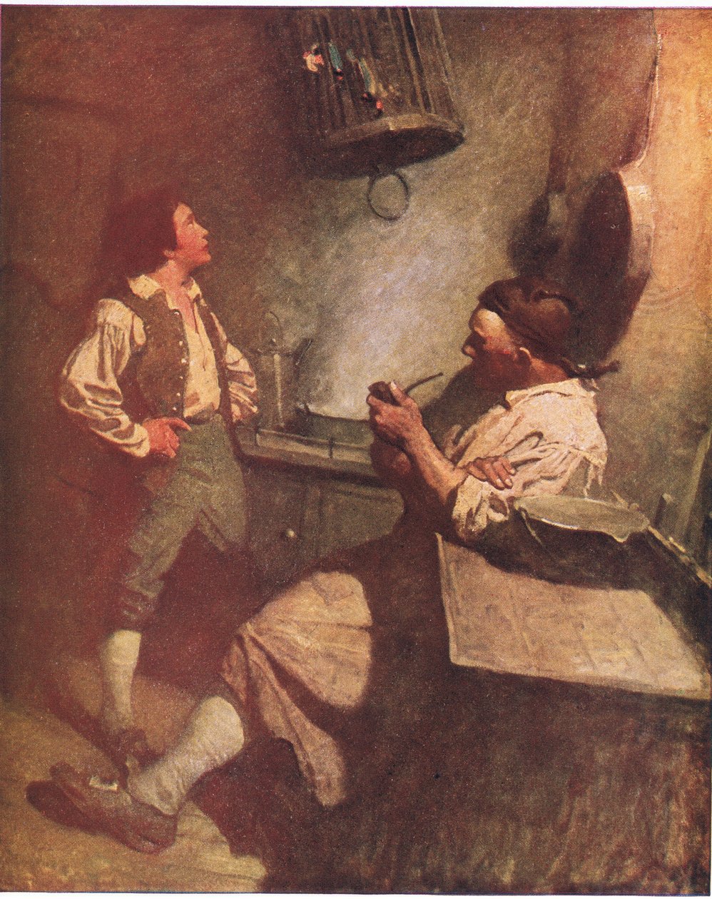 Long John Silver og Hawkins: For mig var han venlig og altid glad for at se mig i kabyssen af Newell Convers Wyeth