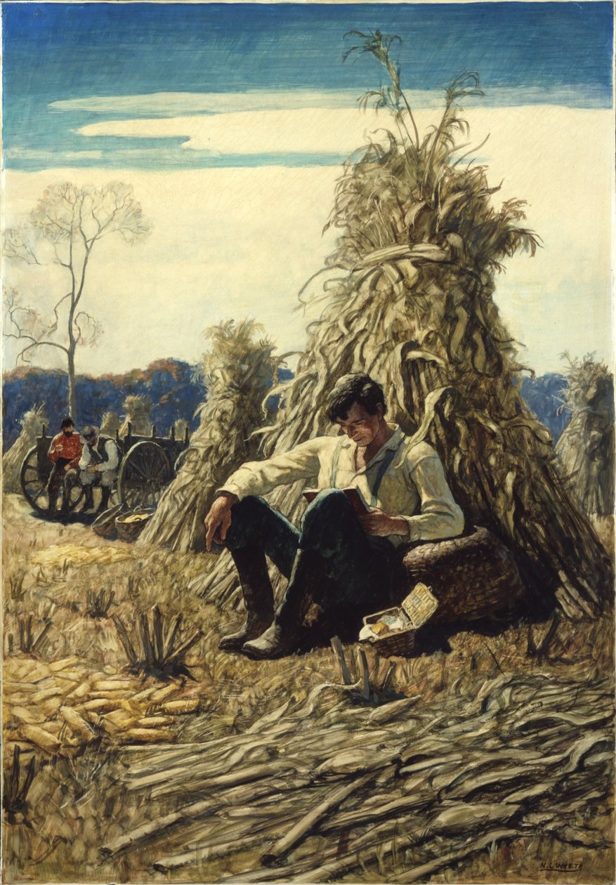 Peculiarsome Abe, 1940 (olie på renæssancepanel) af Newell Convers Wyeth