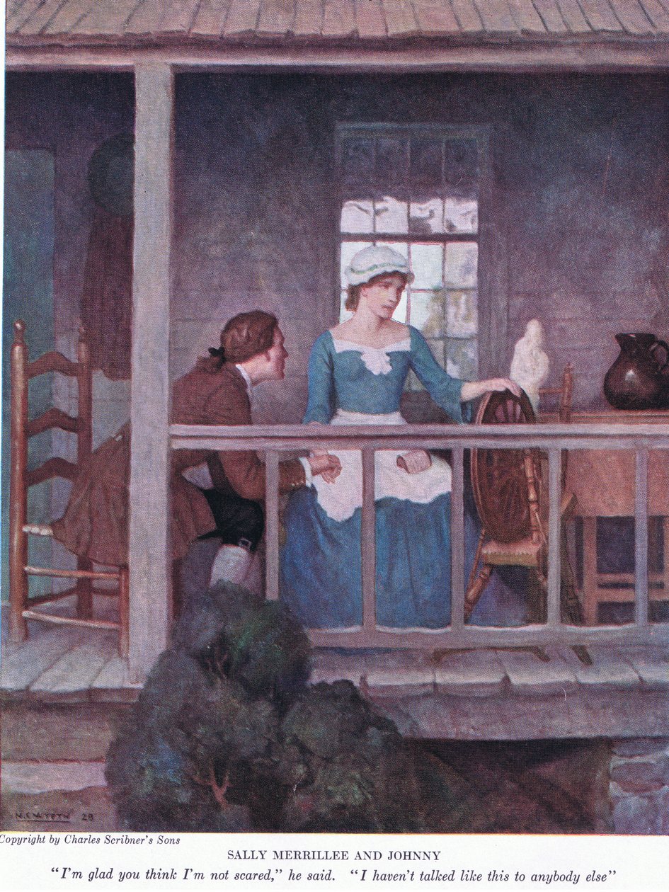 Sally Merrillee og Johnny: Jeg er glad for, at du tror, jeg ikke er bange, sagde han. Jeg har ikke talt sådan til nogen anden, 1928 af Newell Convers Wyeth