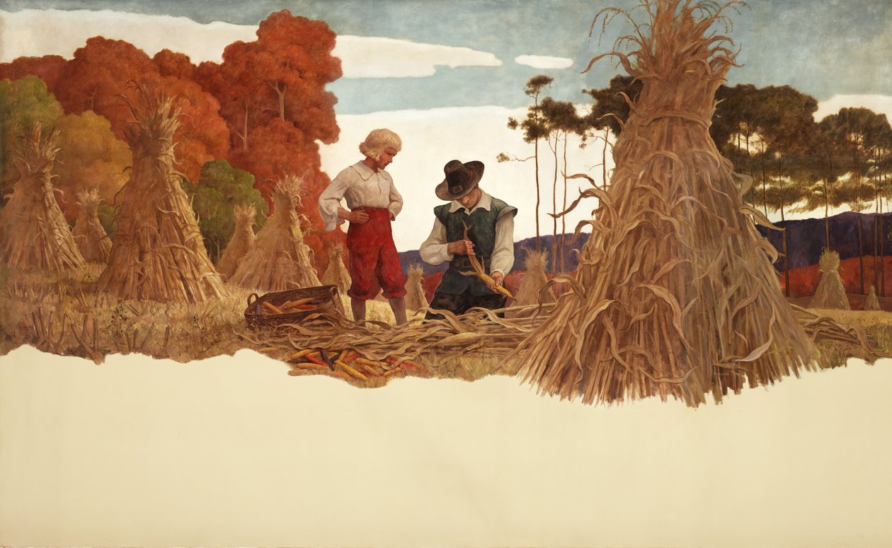 The Puritan Corn Husker, 1941 af Newell Convers Wyeth