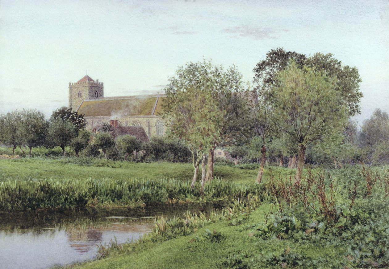 Dorchester Abbey, nær Wallingford, efterårsaften af Newton Bennett