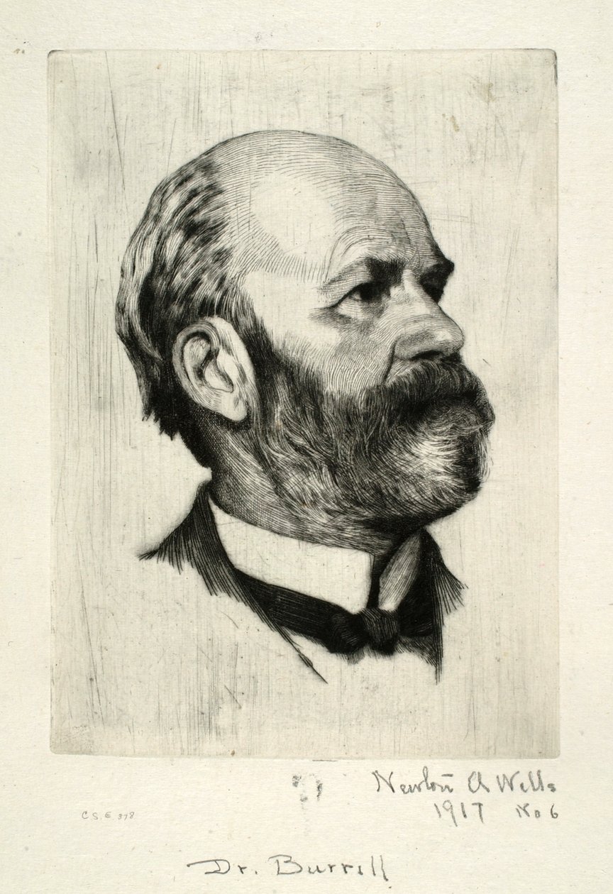 Portræt af Dr. Burrill af Newton A. Wells