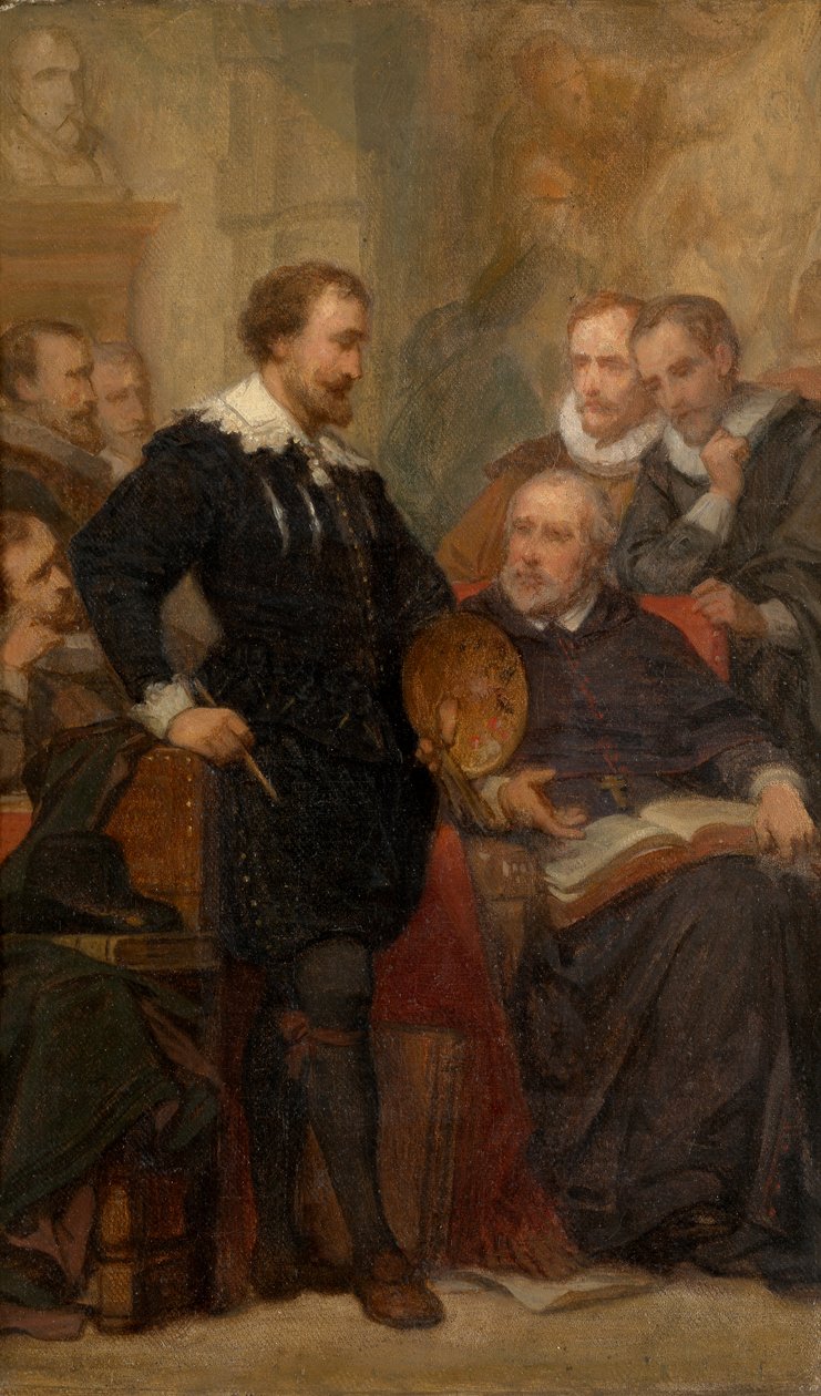 Peter Paul Rubens i sit atelier (olie) af Nicaise de Keyser