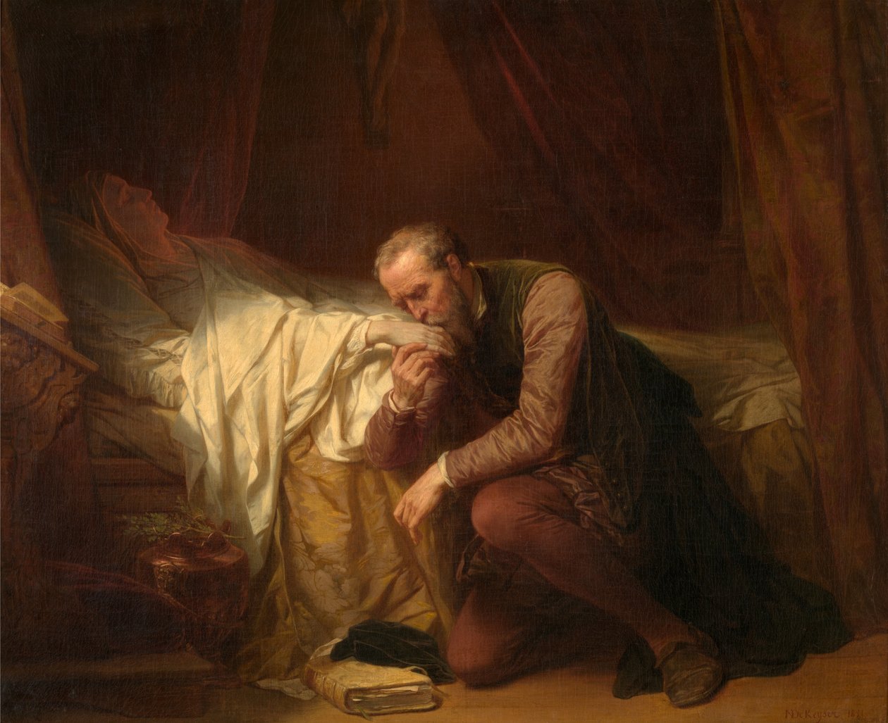 Kunstneren Michelangelo ved Vittoria Colonnas dødsleje af Nicaise de Keyser