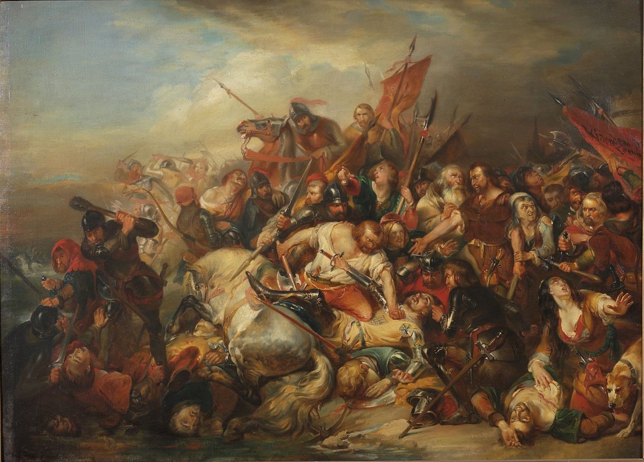 Slaget ved Golden Spurs den 11. juli 1302. af Nicaise de Keyser