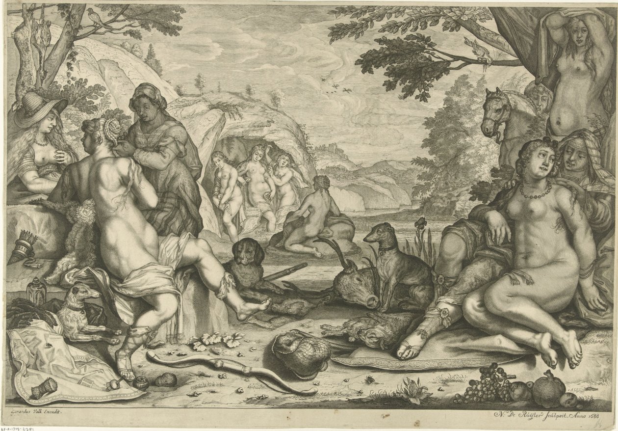 Diana i Callisto af Nicaise de Ruyter