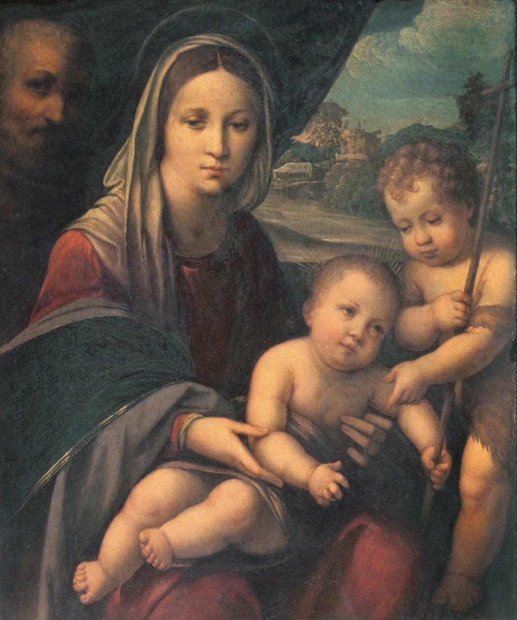 Madonna og barn med den unge Johannes Døberen (panel) af Niccolò Pisano