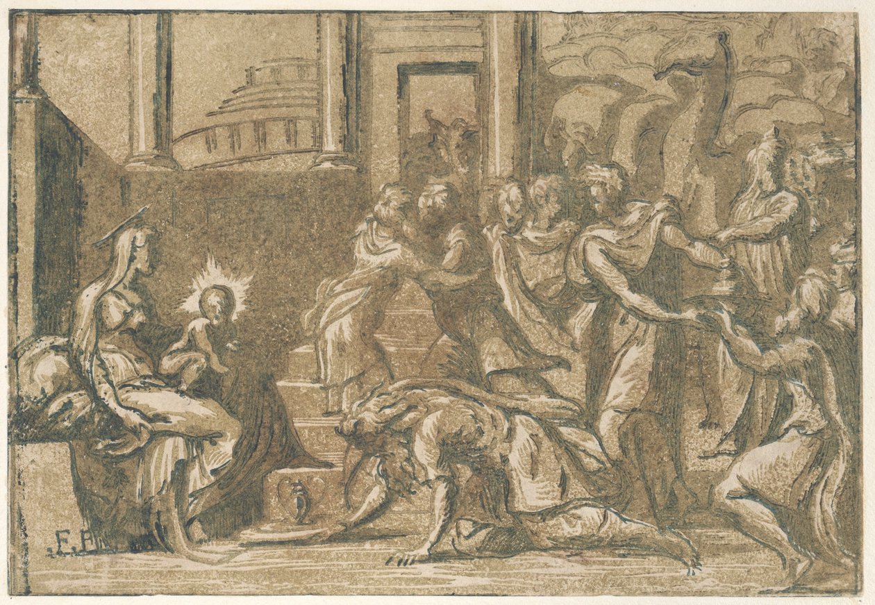 Magiernes tilbedelse, 1540-50., 1540-50. af Giuseppe Niccolò Vicentino