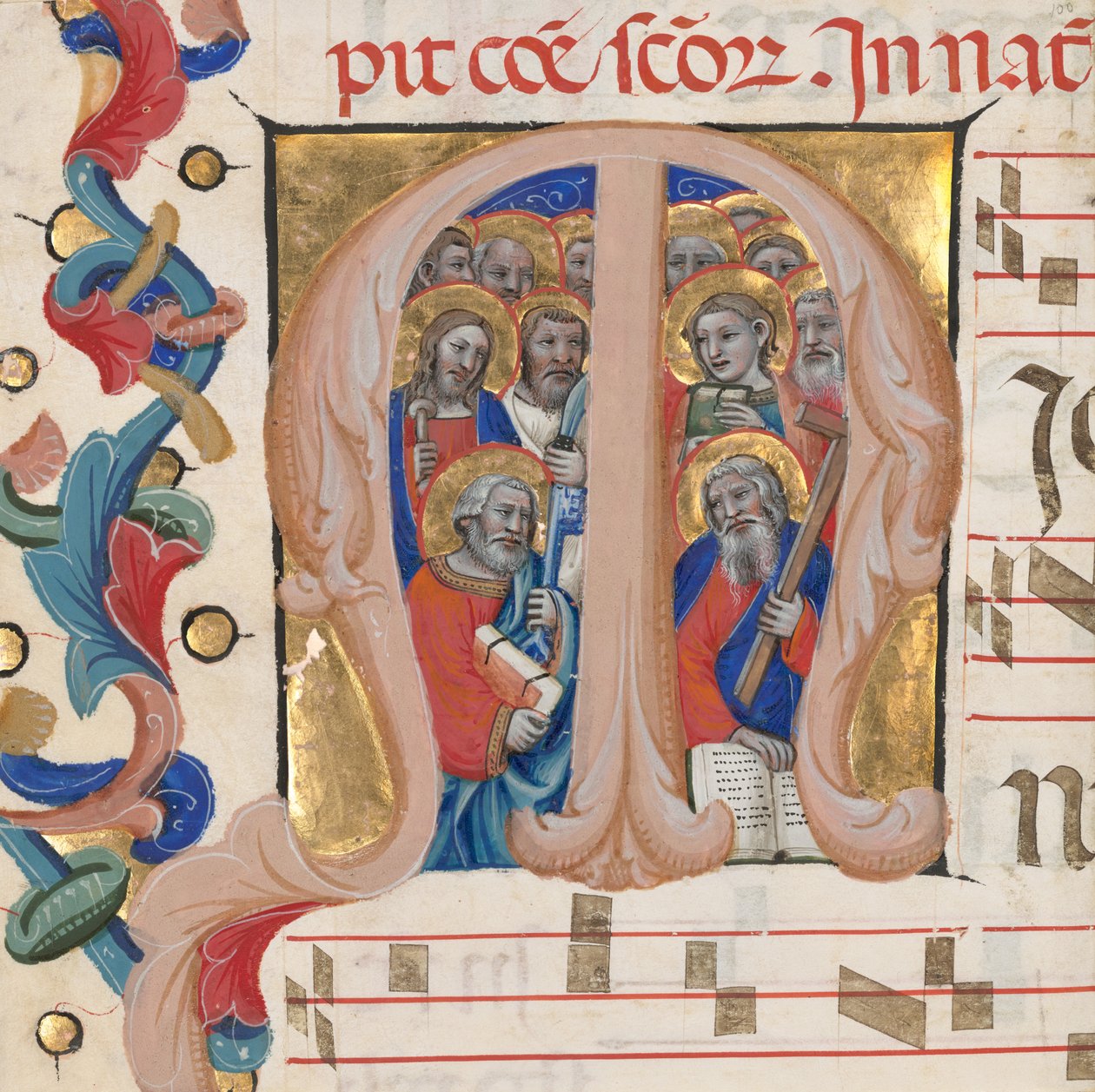 Indledende M: Apostlene af Niccolò di Giacomo da Bologna