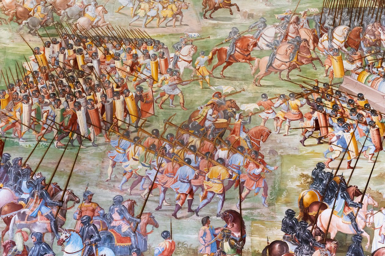 Detalje af fresco i Hall of Battles i slaget ved La Higueruela i 1431 af Niccolo Granello
