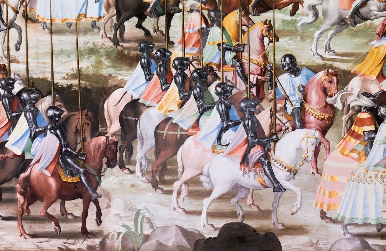 Detalje af fresco i Hall of Battles i slaget ved La Higueruela i 1431 af Niccolo Granello