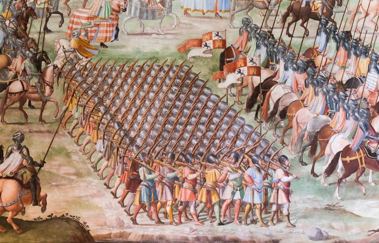 Detalje af fresco i Hall of Battles i slaget ved La Higueruela i 1431 af Niccolo Granello