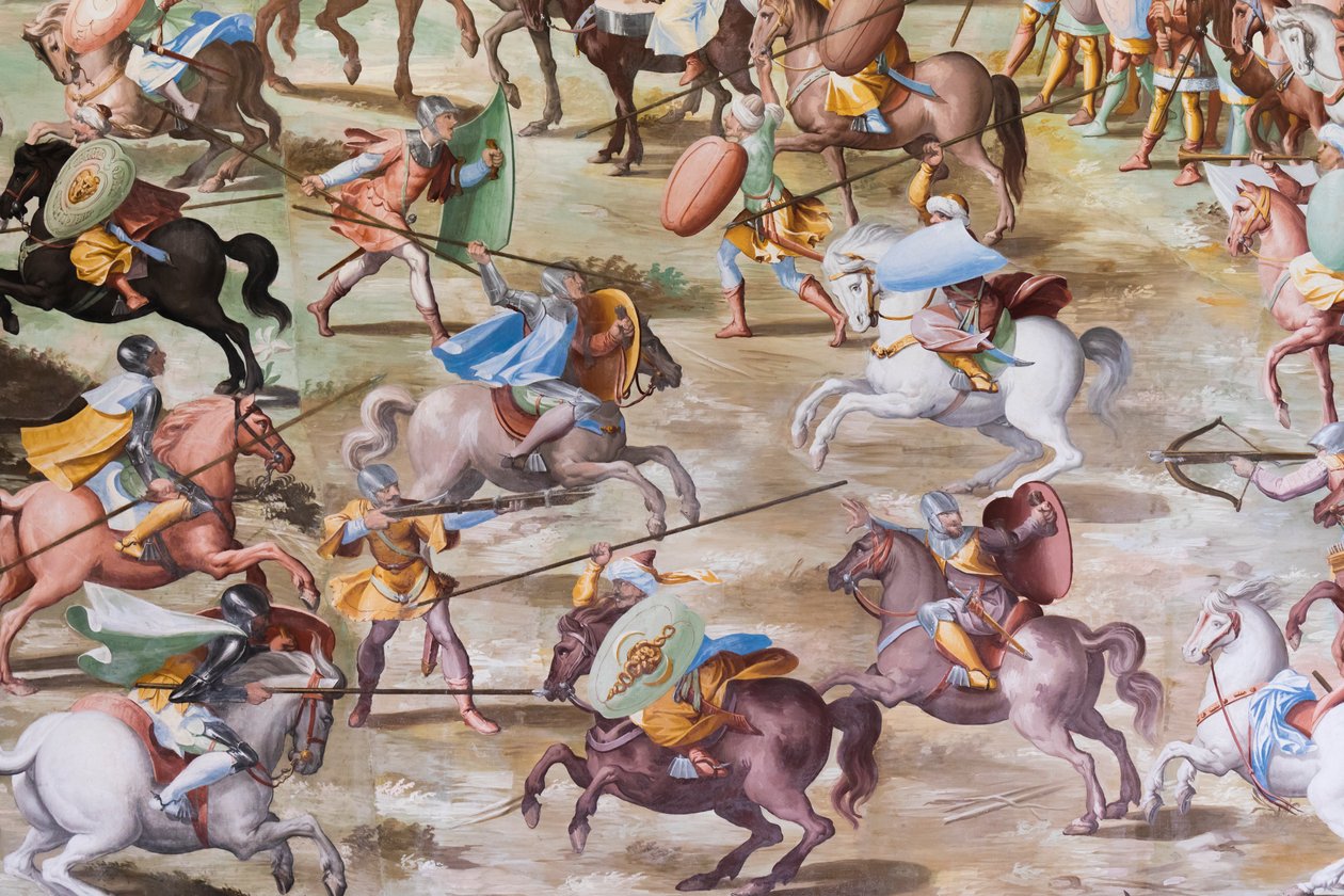 Detalje af fresco i Hall of Battles i slaget ved La Higueruela i 1431 af Niccolo Granello