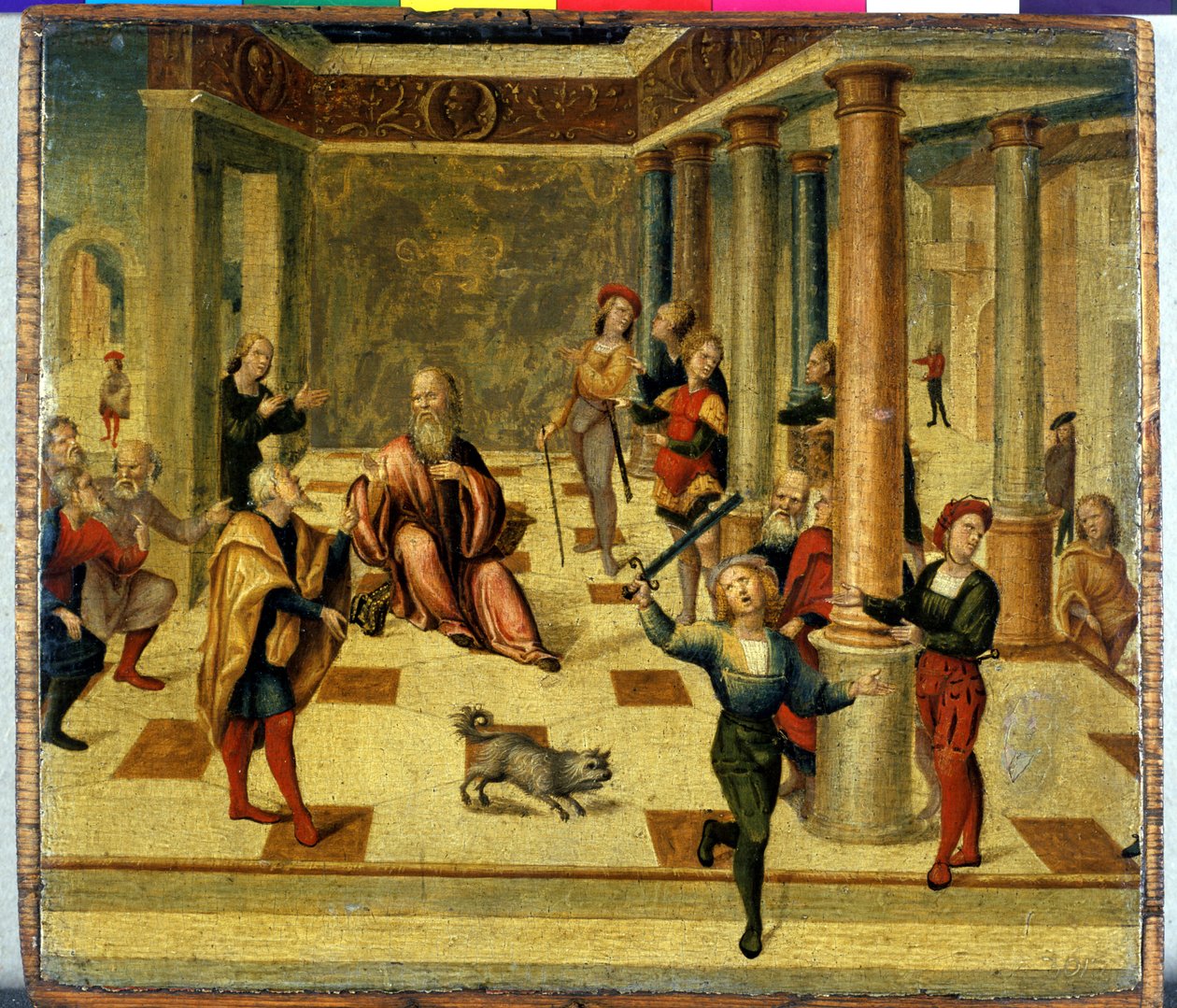 Scene fra romersk historie (tempera på træ) af Niccolo the Younger Giolfino