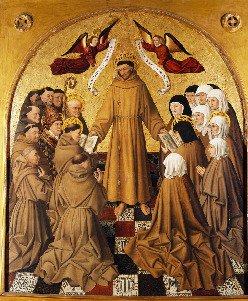 Altertavle, St. Frans overdrager Herredømmet til sine tilhængere (Minor Friars and the Poor Clares) af Niccolo Antonio Colantonio