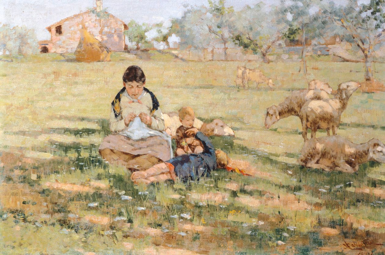 Country scene af Niccolo Cannicci