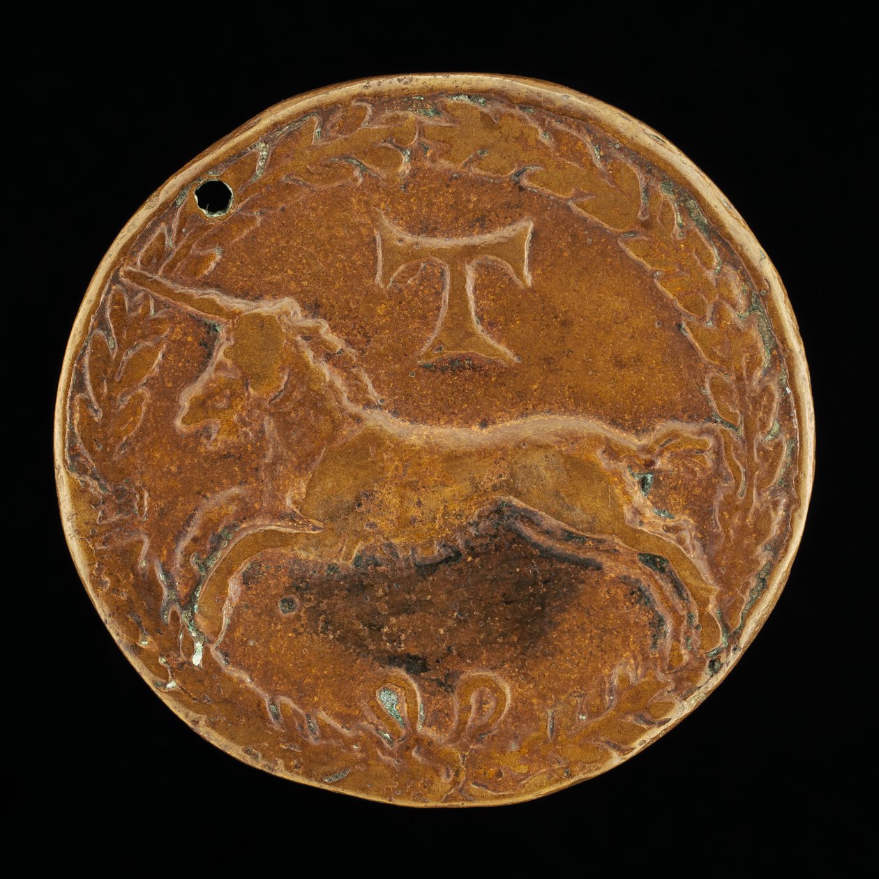 Enhjørning og Tau-Cross [omvendt], ca. 14801486. af Niccolo Fiorentino