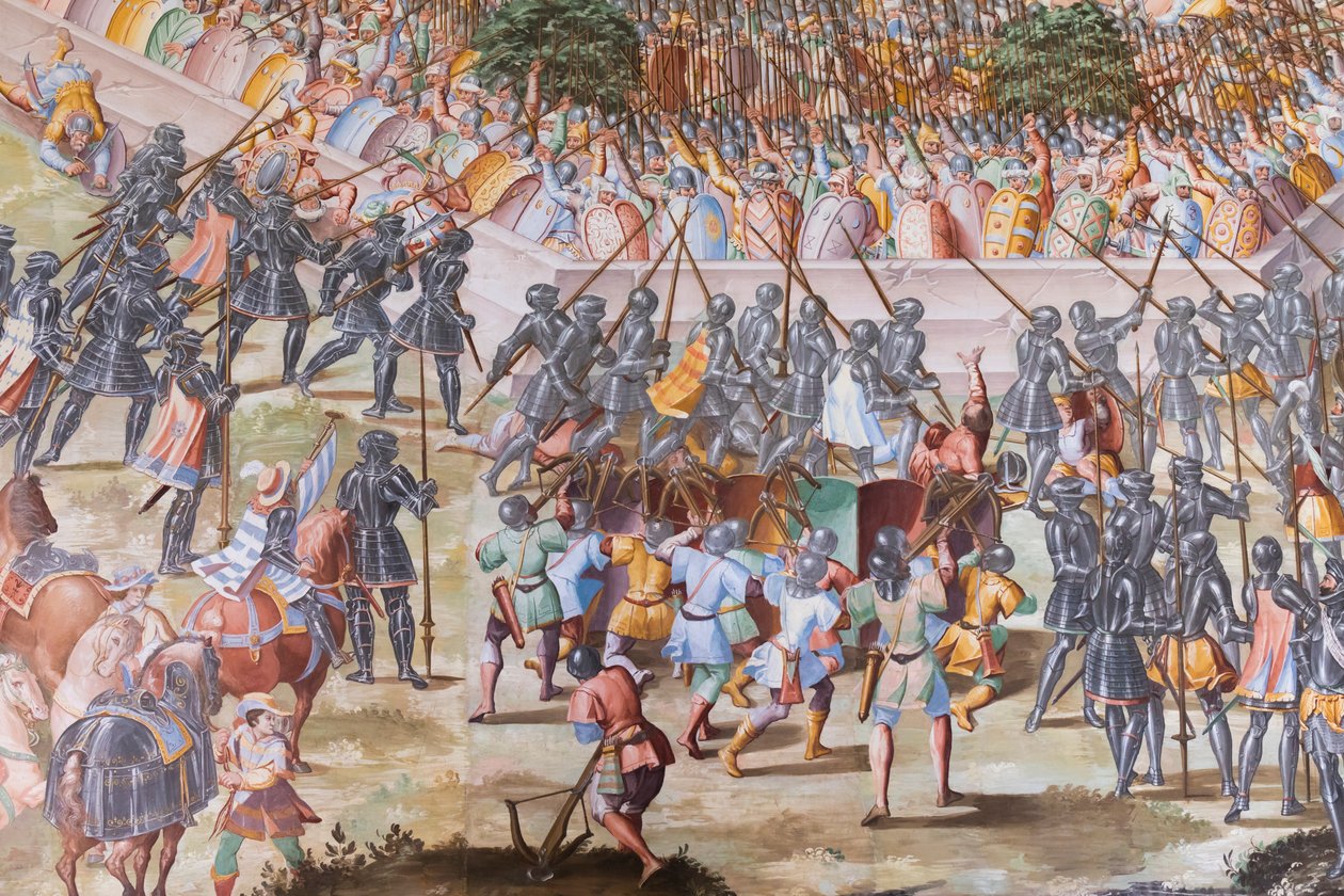 Detalje af fresco i Hall of Battles i slaget ved La Higueruela i 1431 af Niccolo Granello