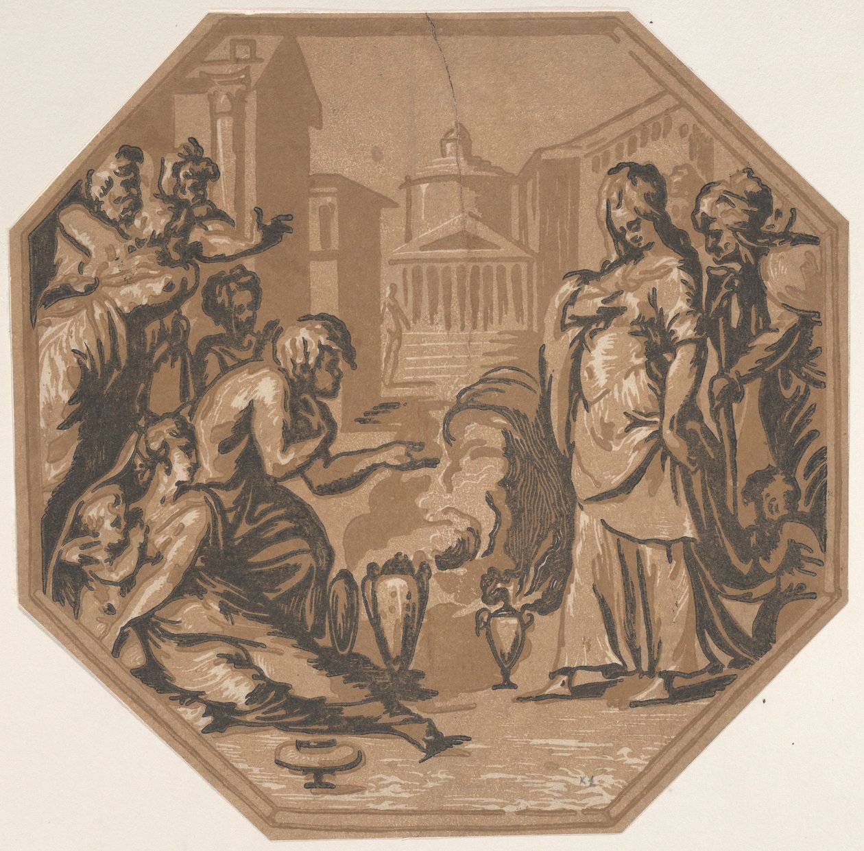 Folk, der hylder Psyches skønhed, ca. 1540-50., ca. 1540-50. af Niccolo Vicentino
