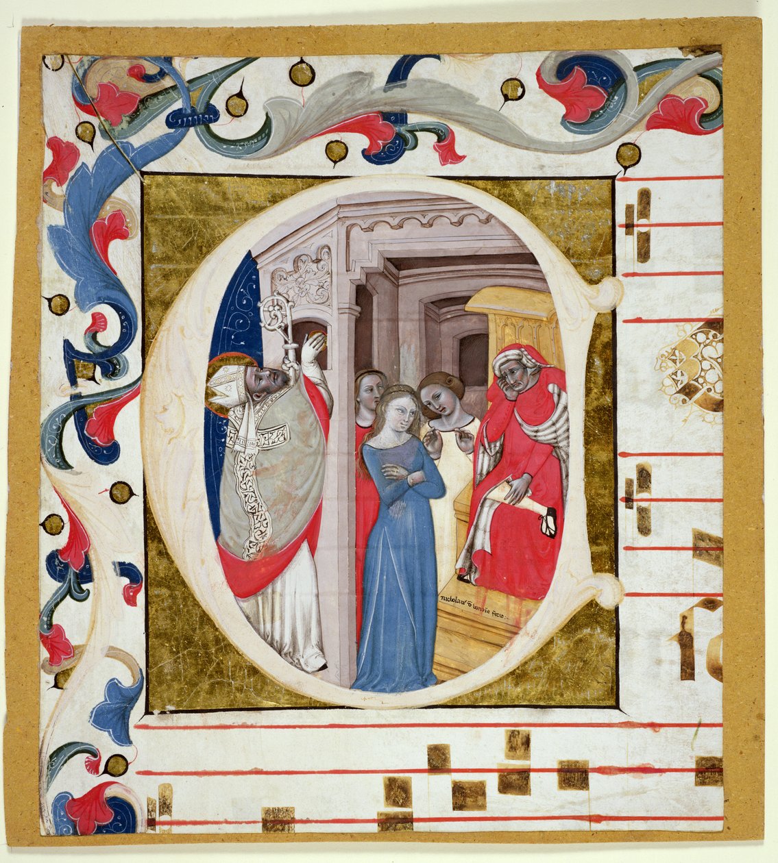 Ms. 278A: Historikert indledende klip fra en antifoner (vellum) af Niccolo di Giacomo
