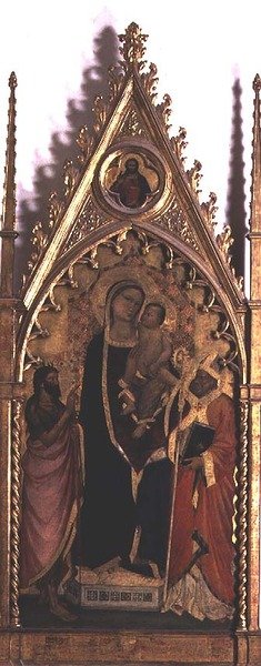 Madonna og barn med hellige (tempera på panel) af Niccolo di Pietro Gerini