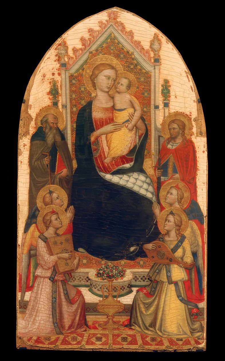 Madonna troner med engle og helgener af Niccolo di Pietro Gerini