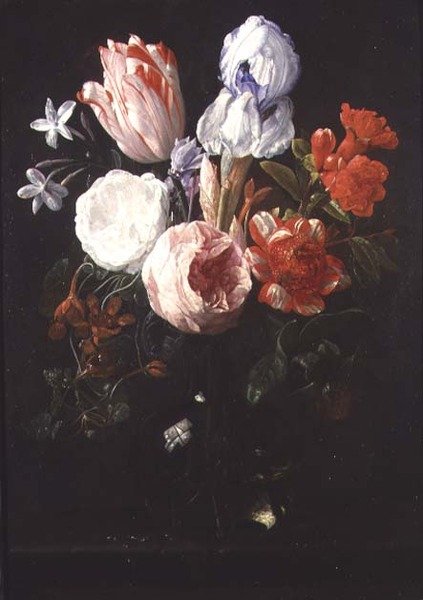 Stilleben med blomster af Nicholaes van Verendael