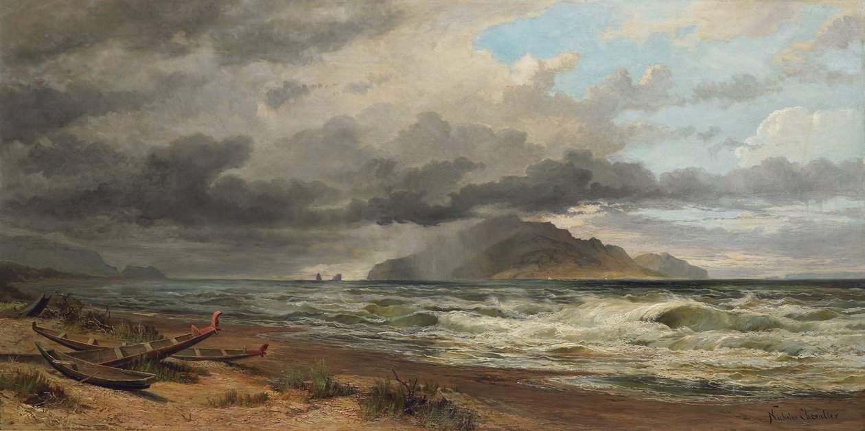 Cook Strait, New Zealand af Nicholas Chevalier