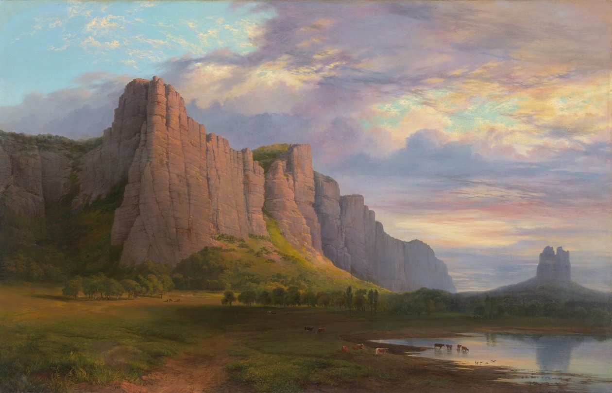 Mount Arapiles og Mitre Rock af Nicholas Chevalier