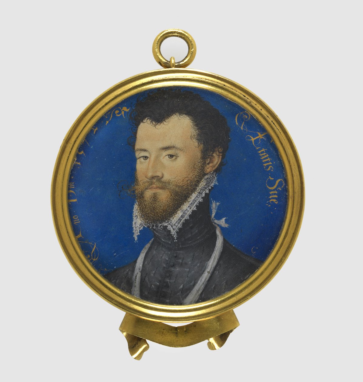 Portrætminiature af en ukendt mand, 1572 (wc på vellum) af Nicholas Hilliard