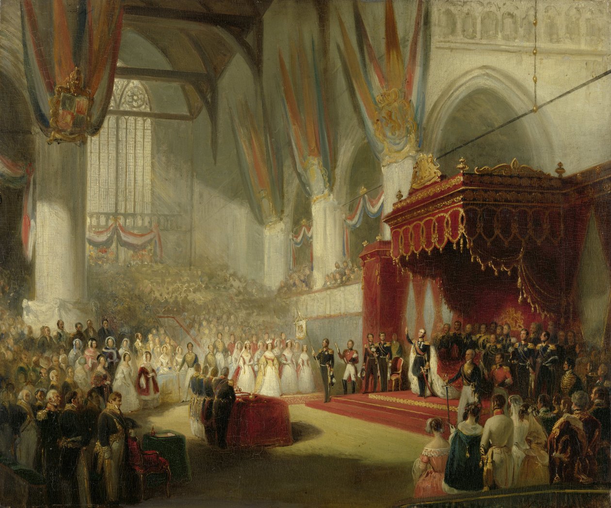 Indvielsen af ​​kong Vilhelm II i Nieuwe Kerk i Amsterdam den 28. november 1840 af Nicholas Pieneman