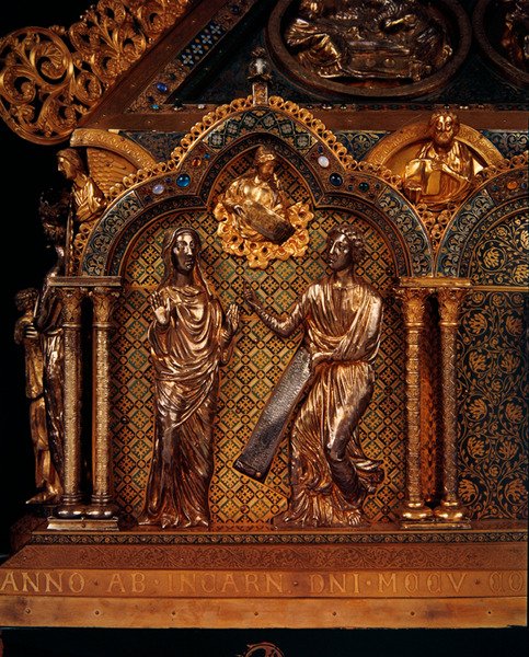 Bebudelsen, 1205 (forgyldt sølv, kobberforgyldt, emalje og filigran over træ) af Nicholas of Verdun