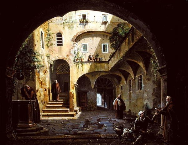 Ved brønden (olie på lærred) (se 228125 for par) af Nicholas Ambroise Chatelin