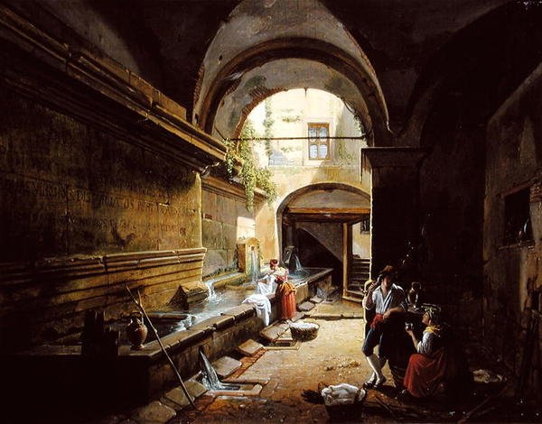 The Friary Wash House (olie på lærred) (for par se 228124) af Nicholas Ambroise Chatelin