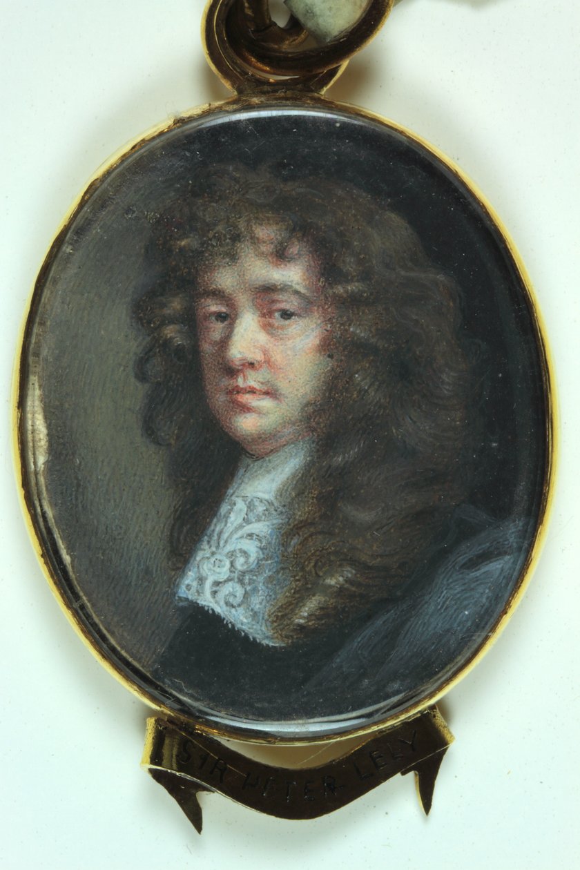 Sir Peter Lely (akvarel på elfenben) af Nicholas (attr.to) Dixon