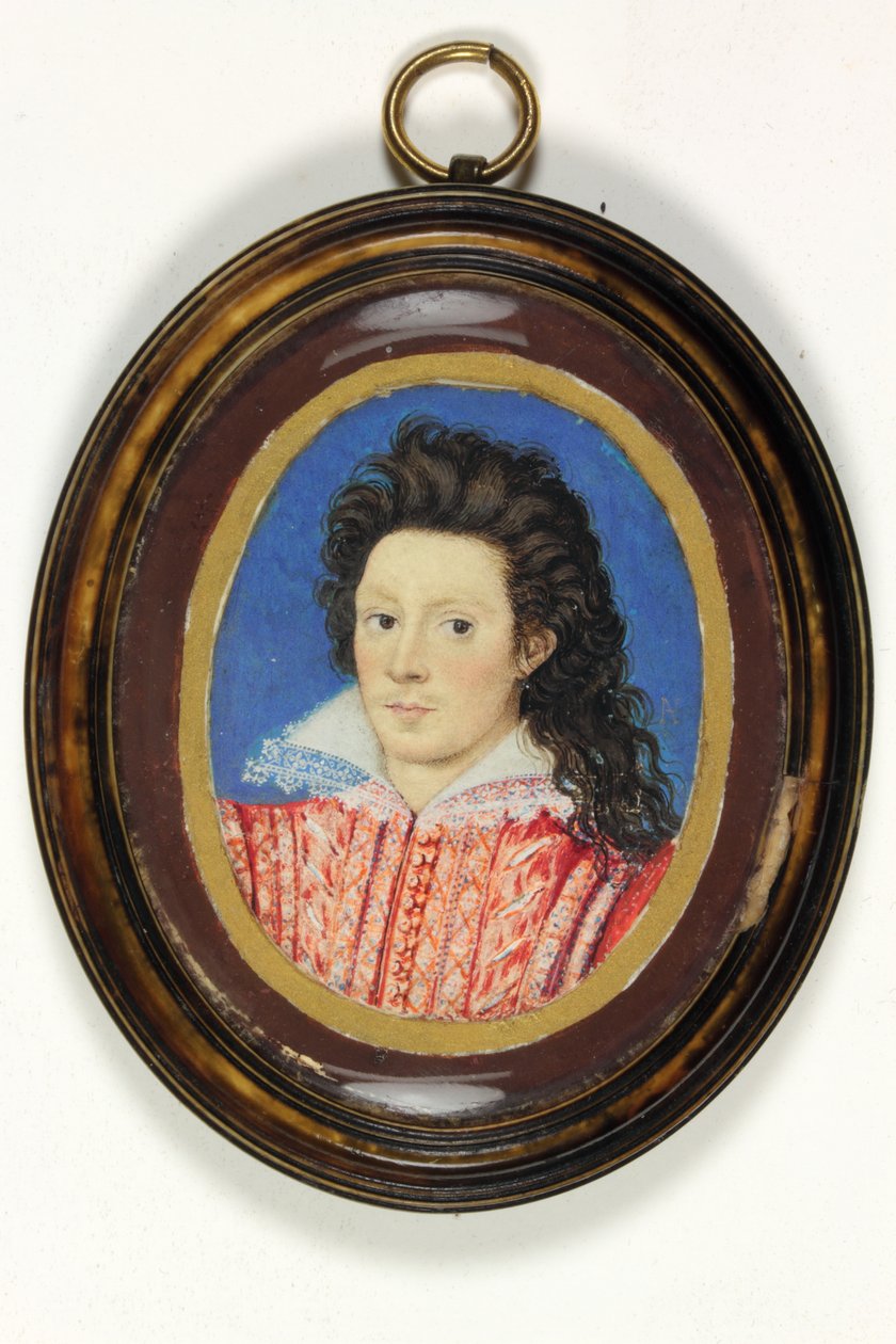 A Gentleman Called John Harington, 2nd Lord Harington of Exton (akvarel på vellum) af Nicholas (attr.to) Hilliard