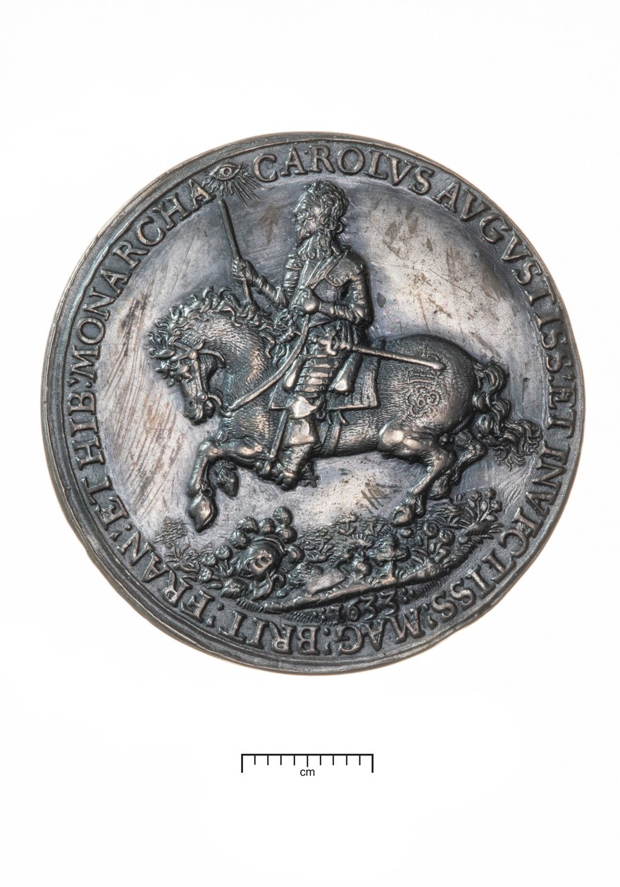 Charles I, vender tilbage til London efter kroningen i Edinburgh, 1633 (sølv) af Nicholas Briot
