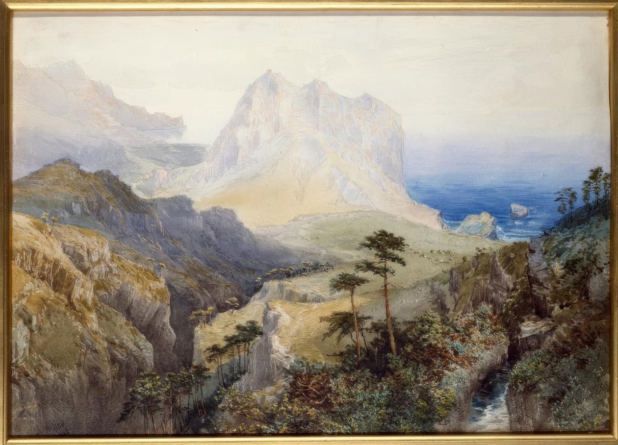 En kløft nær havet, de sydlige alper, New Zealand af Nicholas Chevalier