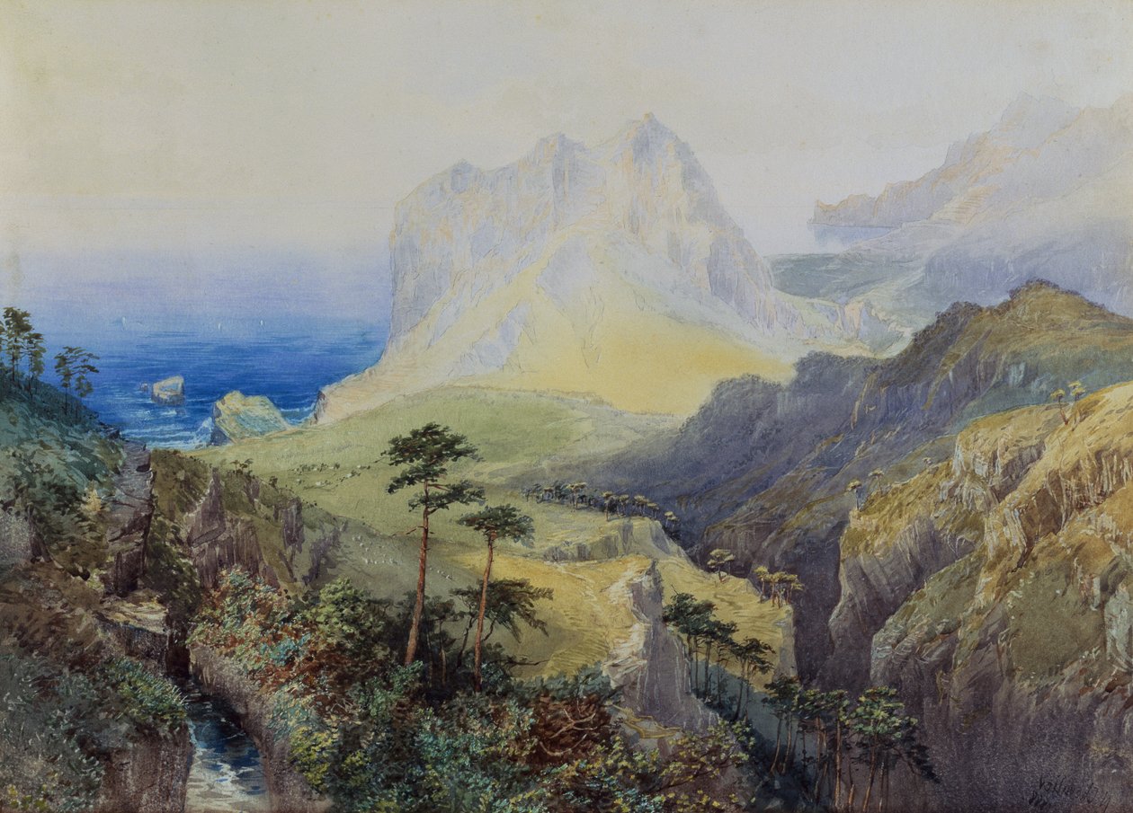 Kystscene af Nicholas Chevalier