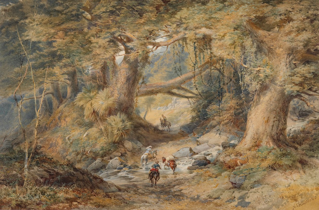 Krydser Teremakau-floden af Nicholas Chevalier