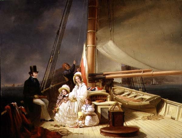 Charles Ward med sin familie om bord på sin Cutter Yacht 